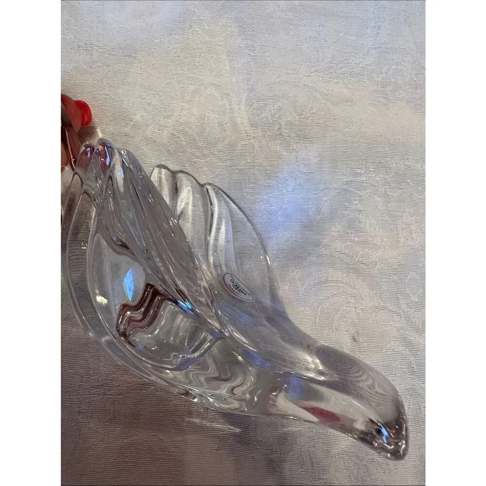 Gorham Vintage Full Lead Crystal Peace Dove Taper Candle Holder
